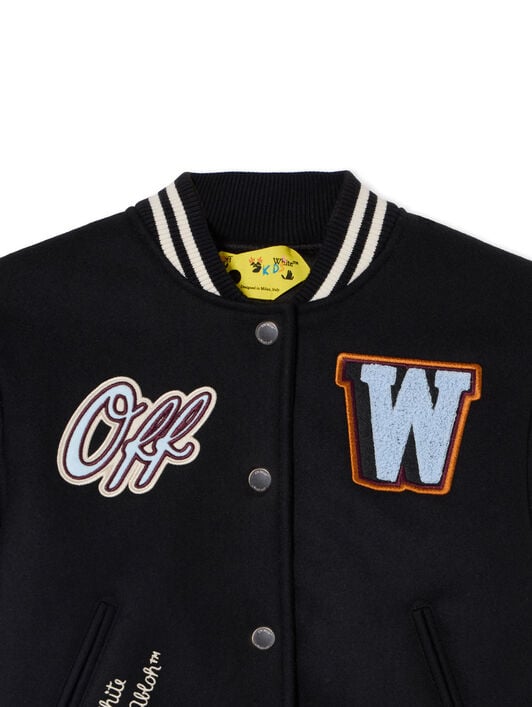 Off-White Patch Varsity Jacket OFF WHITE Off-White Patch Varsity Jacket BLACK 44BEH001F26F001