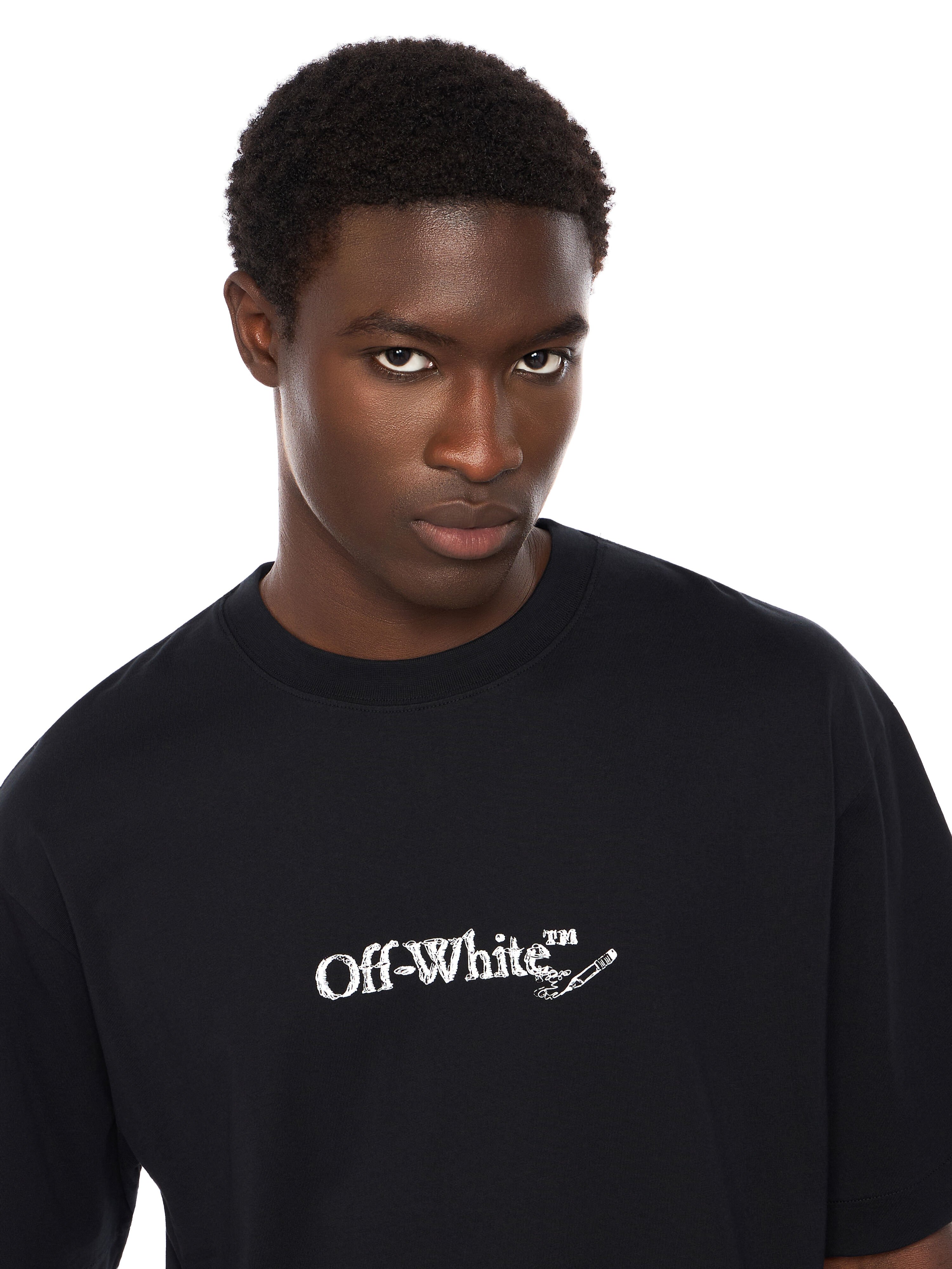 OFF WHITE Scribble Arrow Skate Logo T-Shirt BLACK - WHITE OMAA120F25JER00C