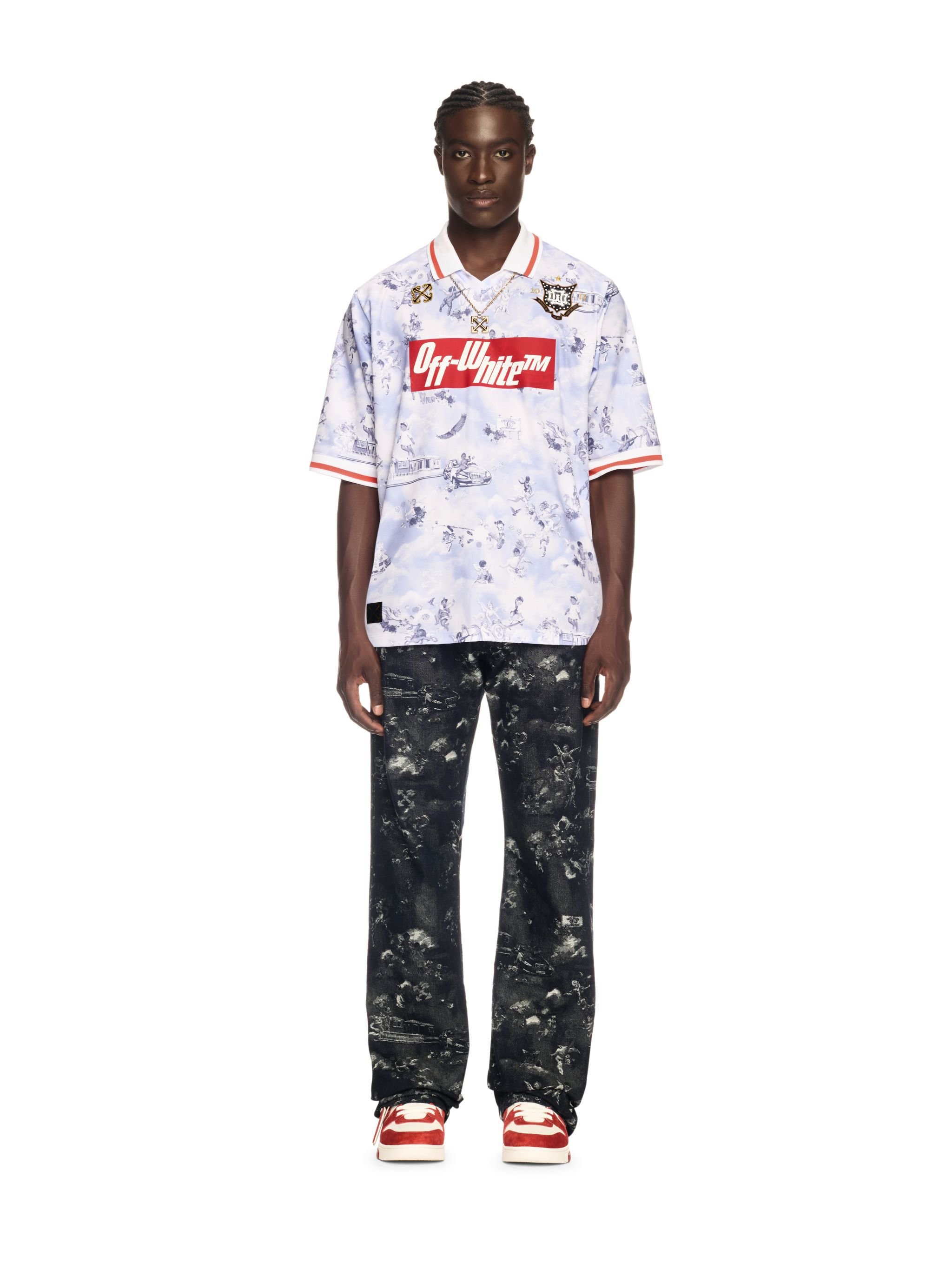OFF WHITE Maglia Da Calcio Lilla Con Motivo Affresco VIOLA OMAD00CS25JER001