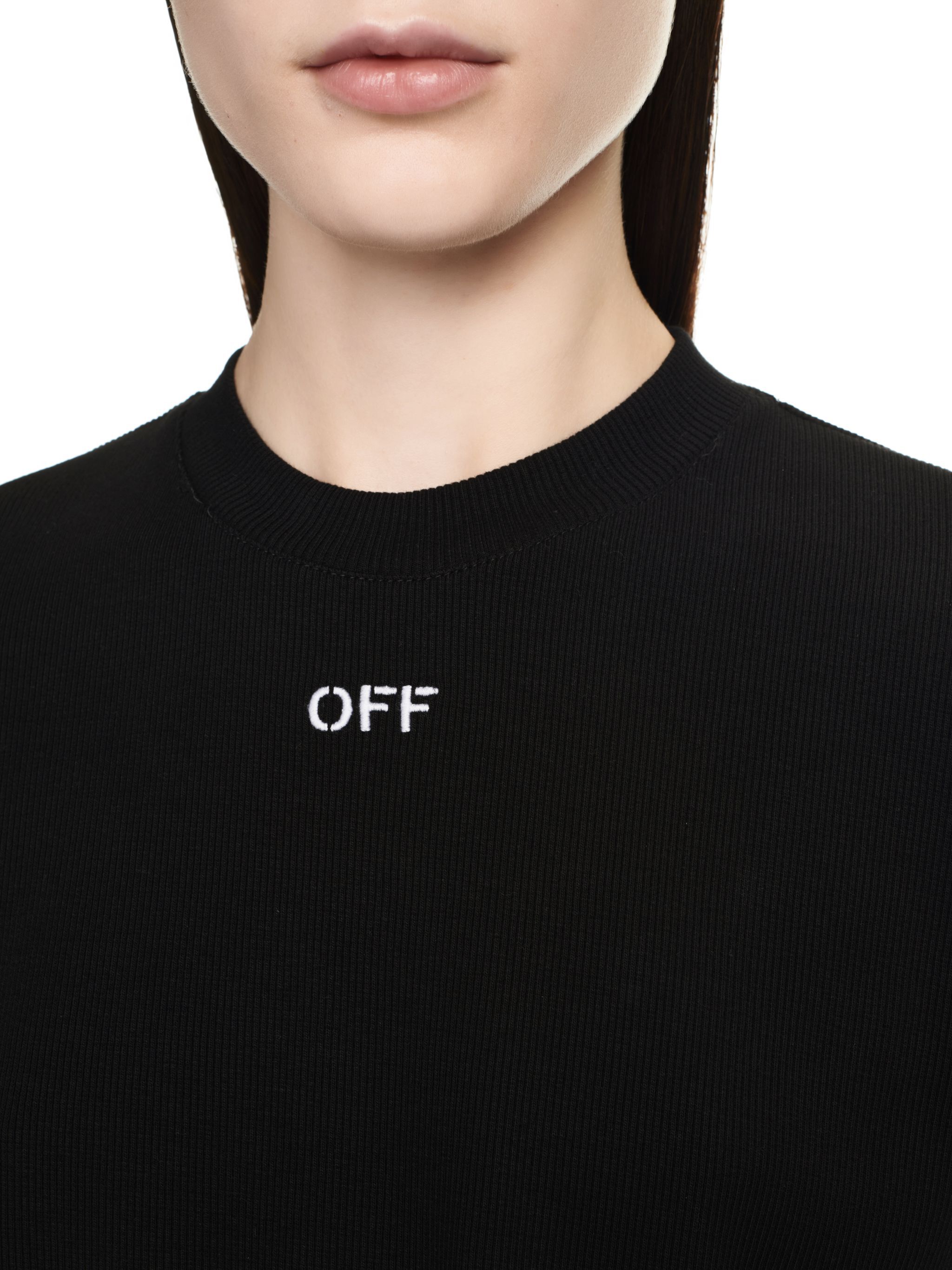 OFF STAMP RIB CROPPED TEE OFF WHITE OFF STAMP RIB CROPPED TEE BLACK OWAA081C99JER004