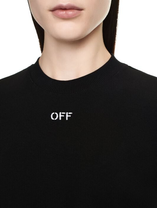 OFF STAMP RIB CROPPED TEE OFF WHITE OFF STAMP RIB CROPPED TEE BLACK OWAA081C99JER004