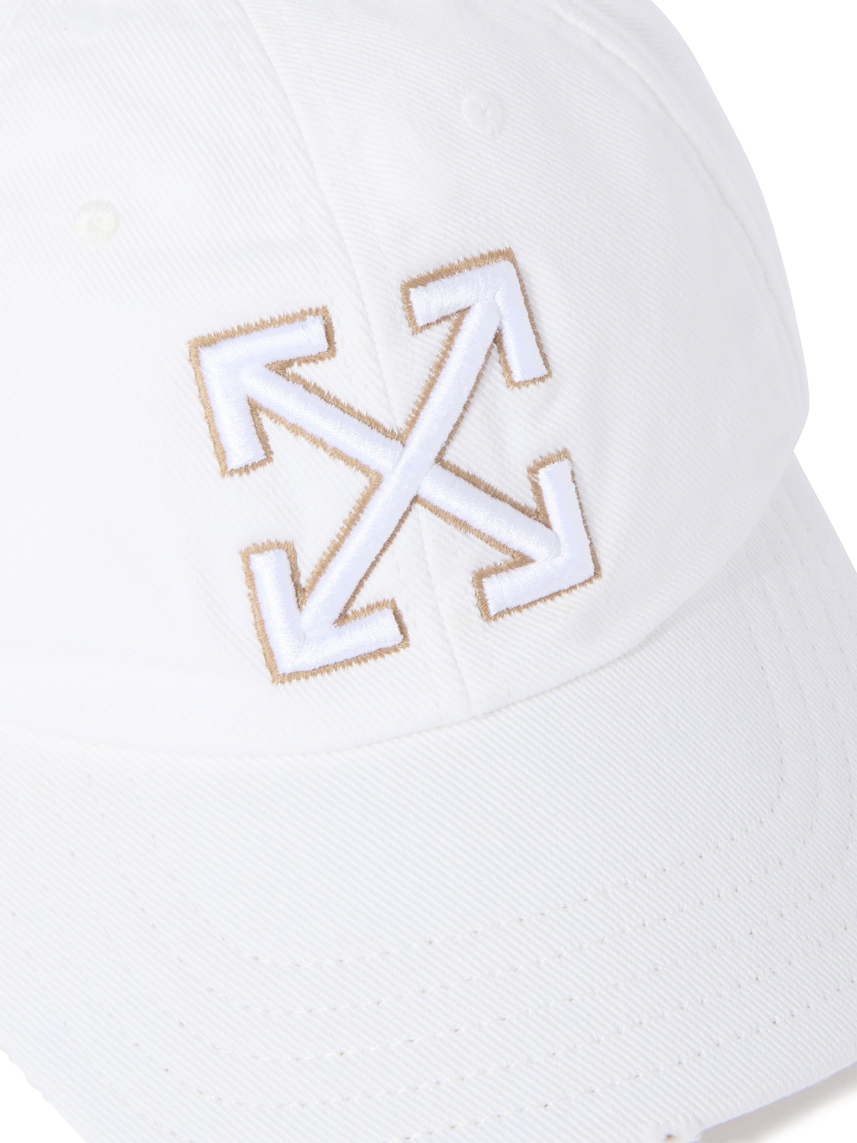 OFF WHITE Distressed Denim Baseball Cap White - Beige WHITE OWLA017S25DEN001