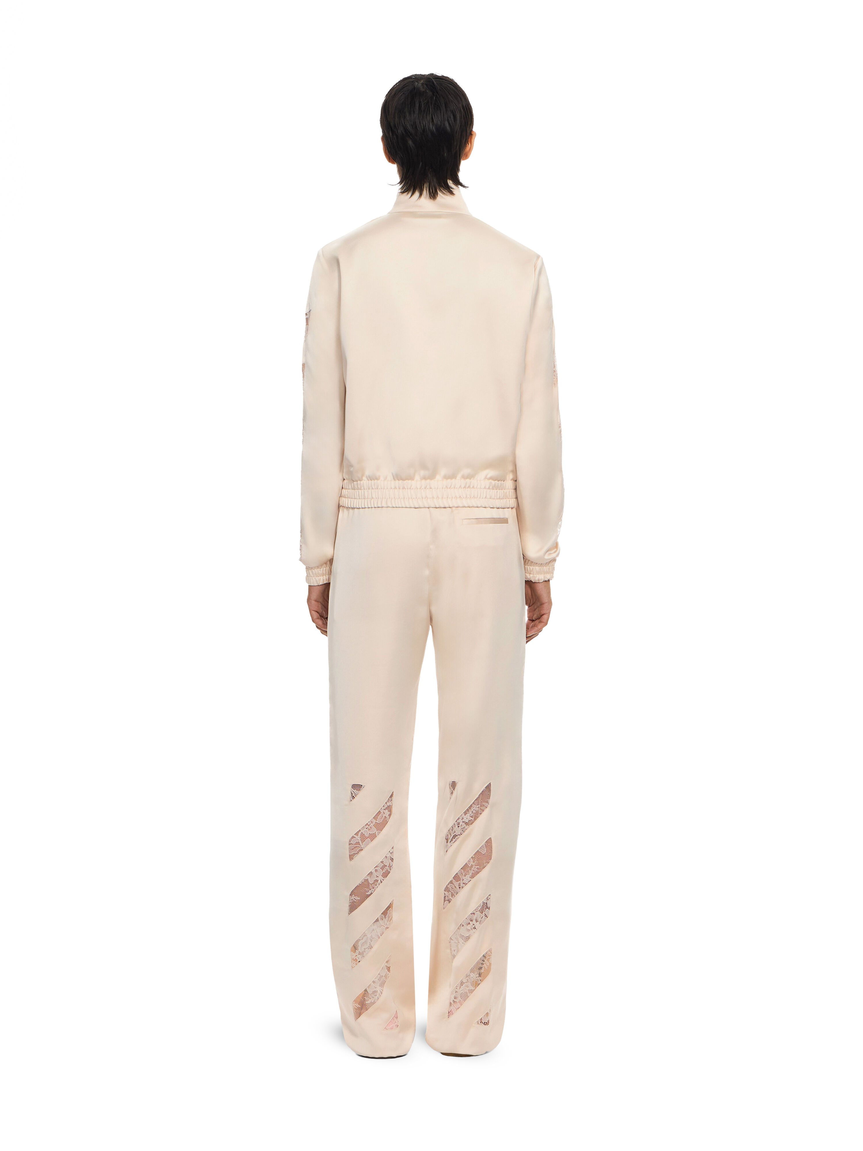 Diagonals Lace Satin Track Jacket OFF WHITE Diagonals Lace Satin Track Jacket Ivory Ivory 2FB00651T