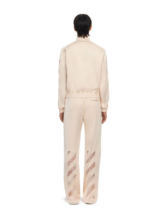 Diagonals Lace Satin Track Jacket OFF WHITE Diagonals Lace Satin Track Jacket Ivory Ivory 2FB00651T