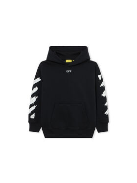 OFF WHITE Diag Paint Hoodie BLACK 44BBB001S26F005