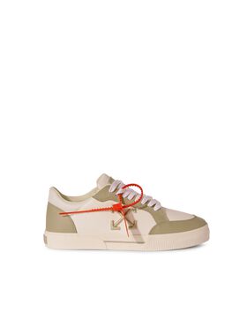 OFF WHITE Sneakers Vulcanized In Pelle Bianco/Salvia NEUTRO OMIA293S25LEA001