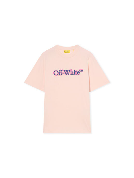 OFF WHITE Big Bookish Puff Logo T-Shirt SOFT PINK - BLUE OGAA001F25JER001
