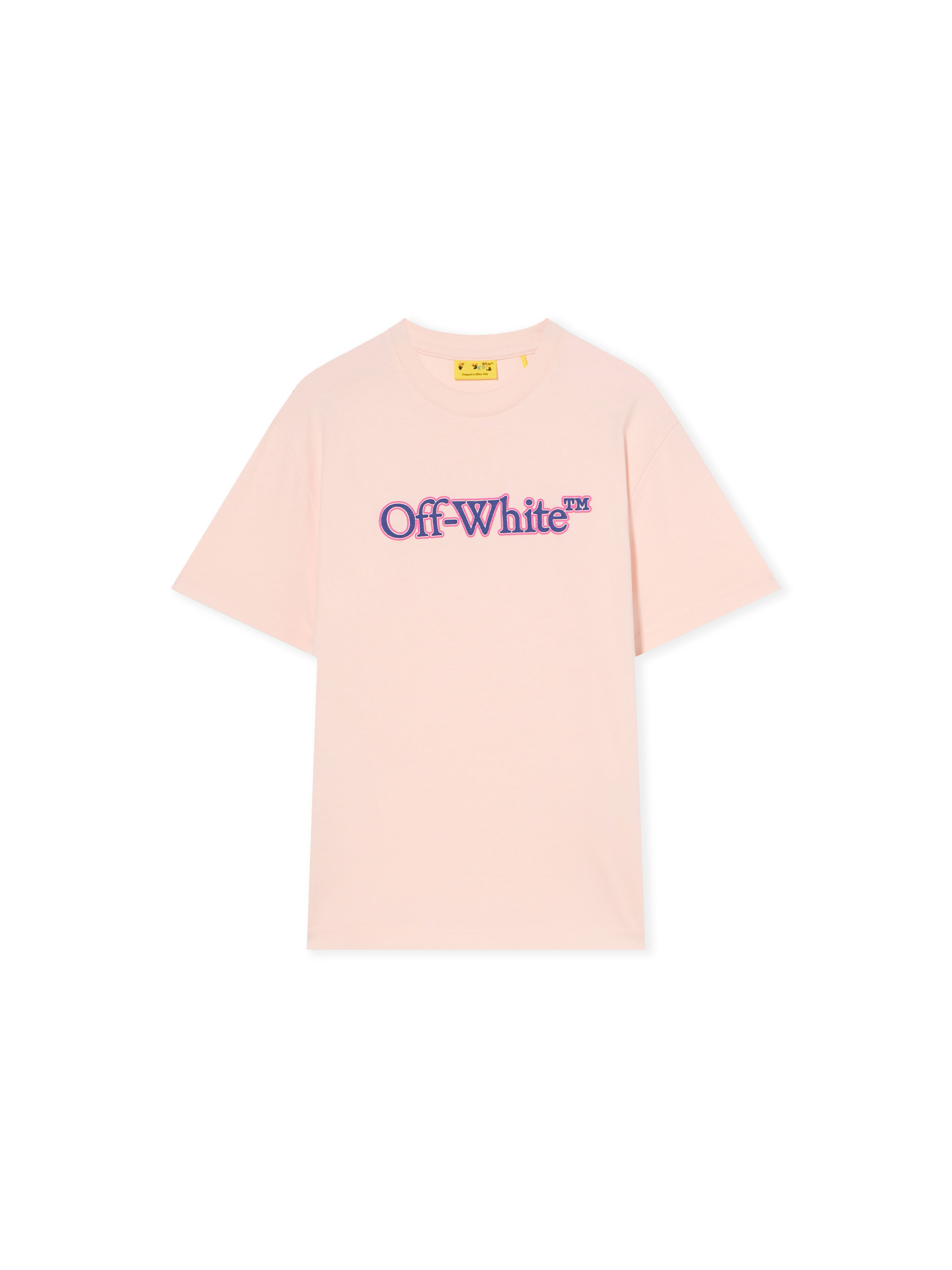 OFF WHITE Big Bookish Puff Logo T-Shirt SOFT PINK - BLUE OGAA001F25JER001