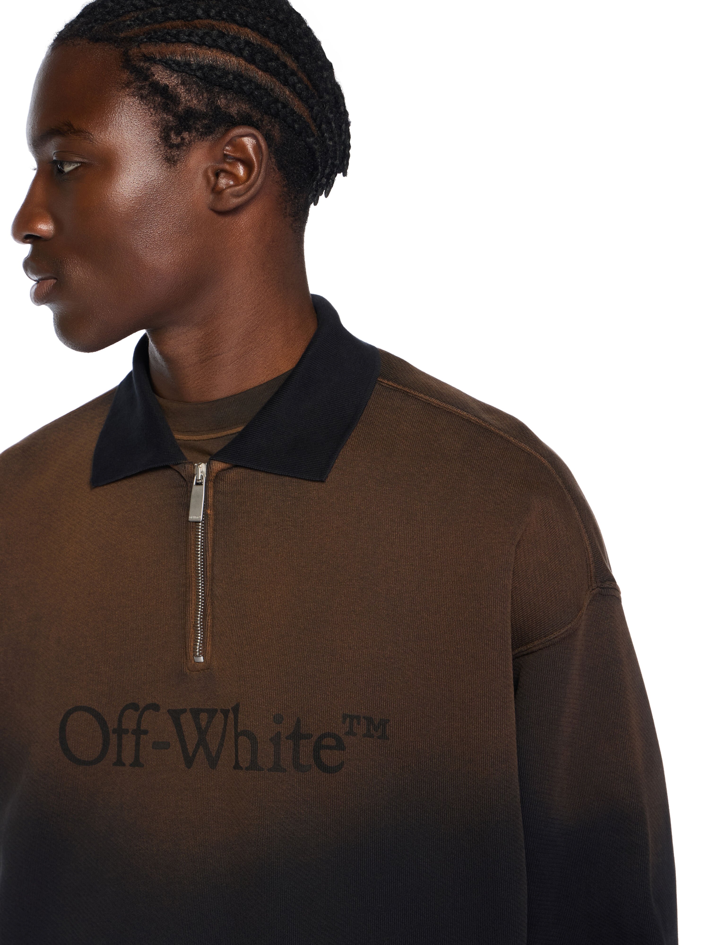 Gradient Fleece Polo Shirt OFF WHITE Gradient Fleece Polo Shirt DIRTY BLACK - DIRTY BLACK OMAD00NF25FLE007