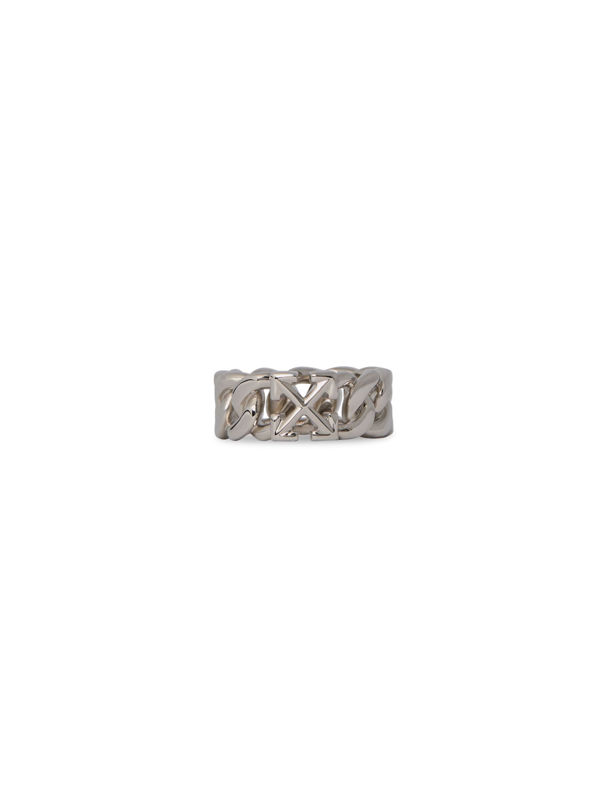 OFF WHITE Arrow Chain Ring SILVER OMOC07DC99MET001