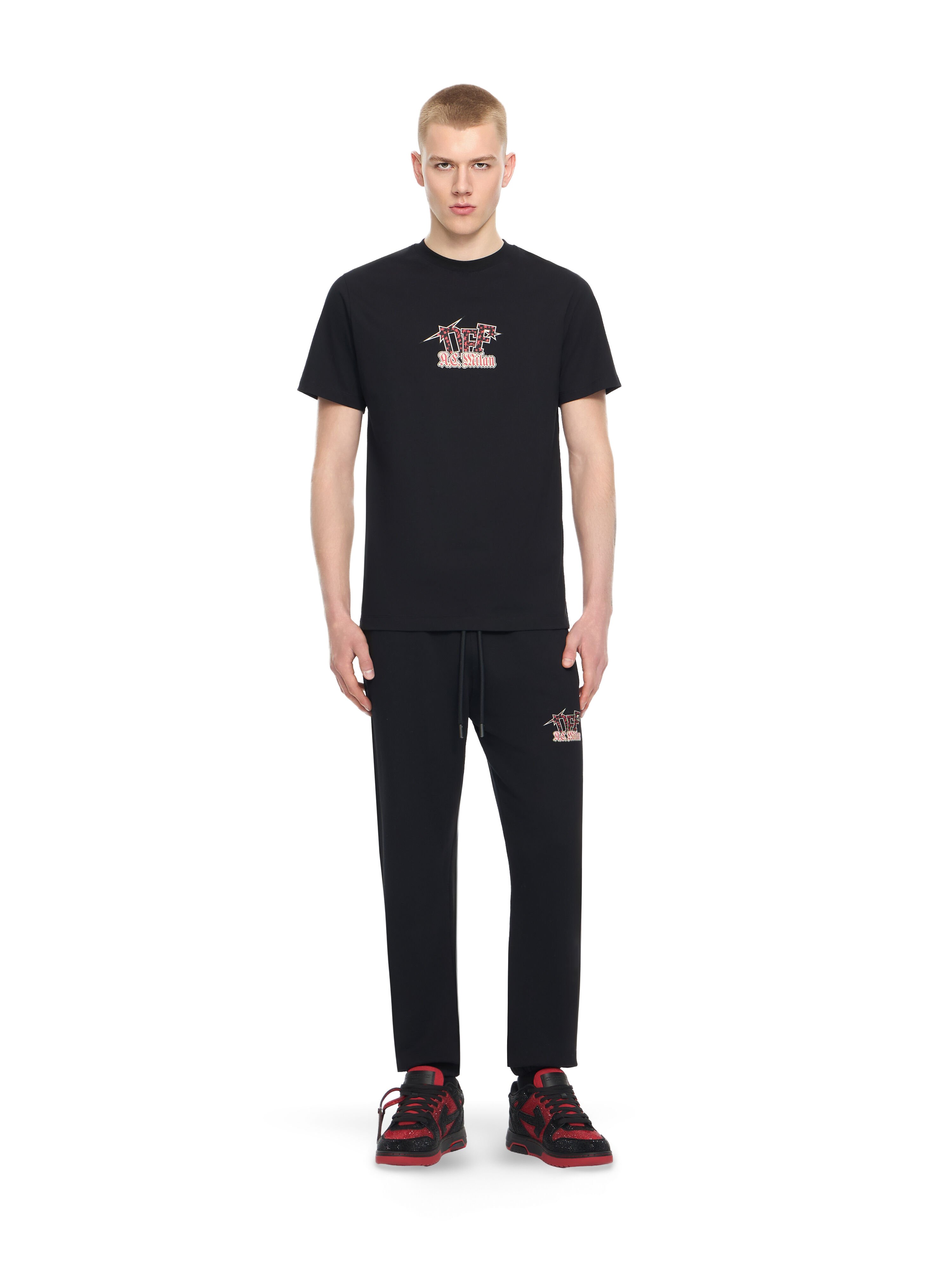 OFF WHITE Off-White™ c/o AC Milan Cuffed Sweatpants BLACK RED 44MCH057G25F001