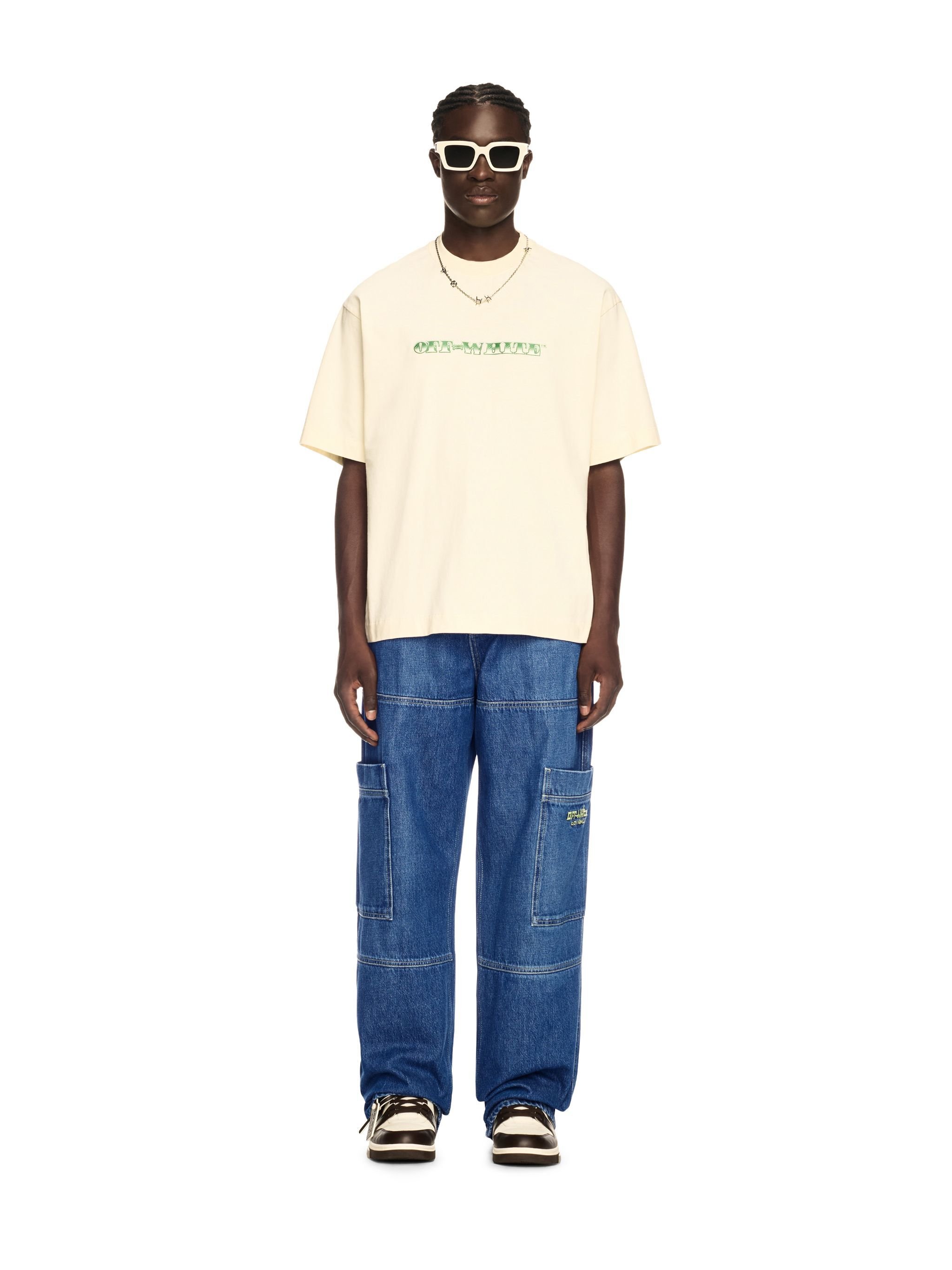 OFF WHITE Blue Irregular Cargo Jeans BLUE OMYA18QS25DEN001