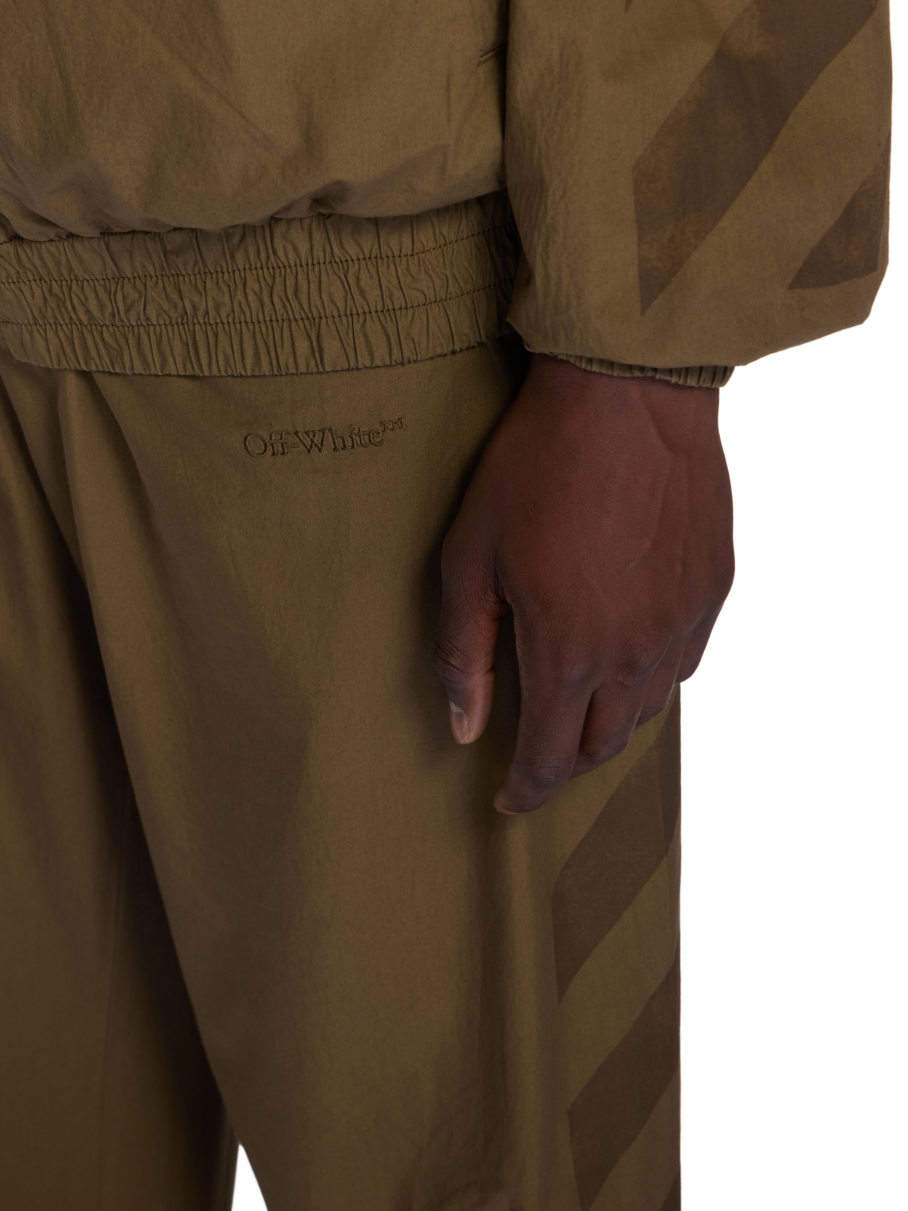 Diagonal Cotton Trackpants OFF WHITE Diagonal Cotton Trackpants BEECH/BEECH OMCJ03FF25FAB001