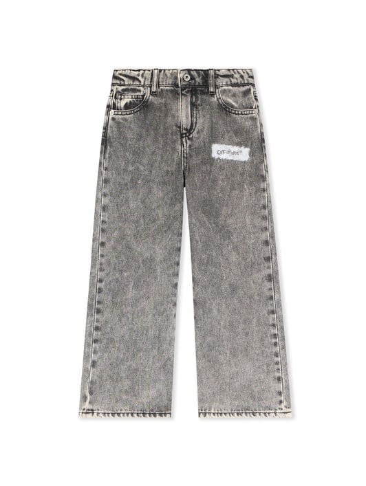 Diagonal Sponge Logo Denim Pants OFF WHITE Diagonal Sponge Logo Denim Pants GREY - WHITE OGYB001F25DEN001