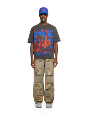 OFF WHITE Desert Ow Skate S/S Tee VINTAGE BLACK - DAZZLING BLUE + HIGH RIS OMAA120W25JER001