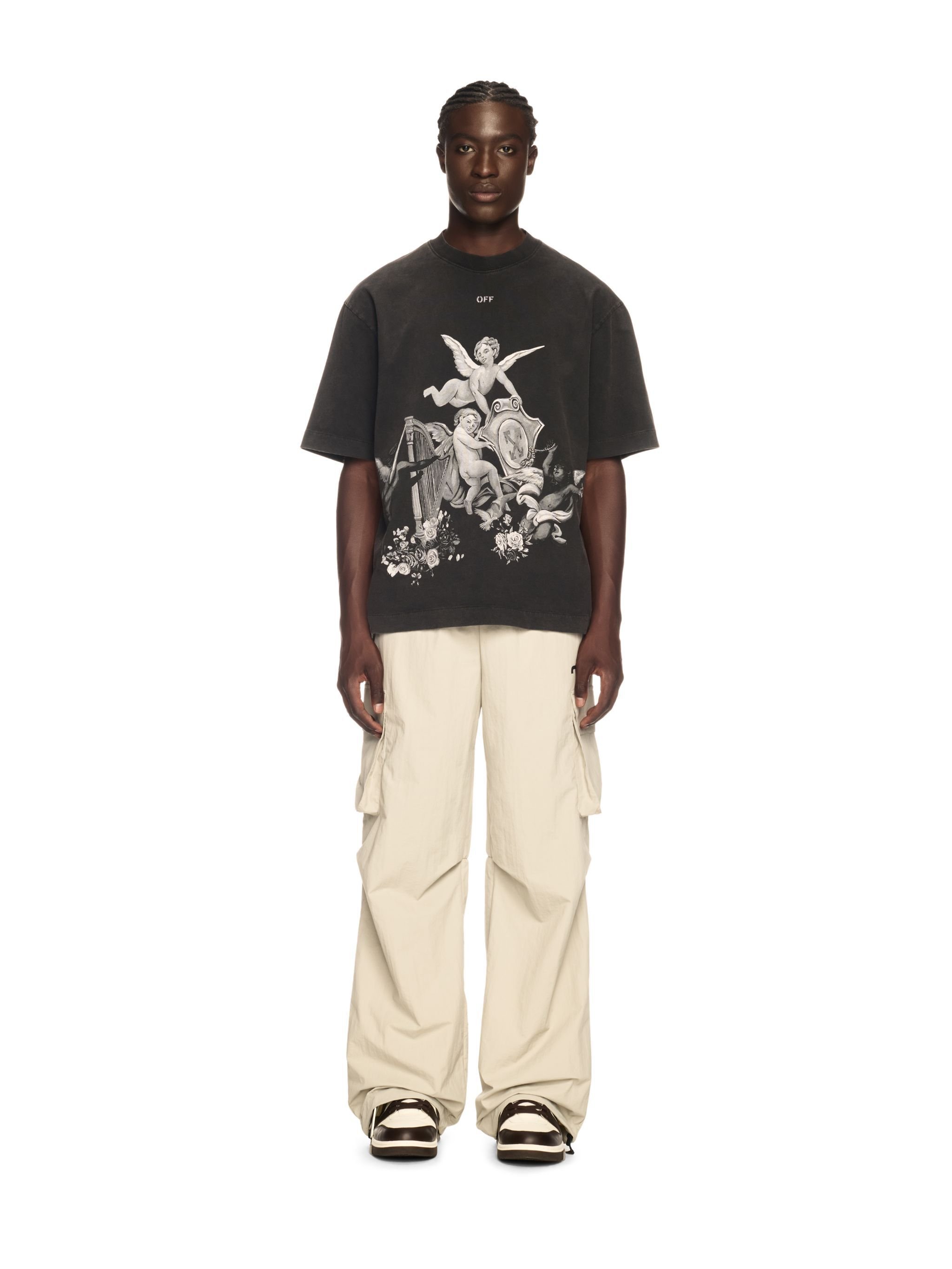 OFF WHITE Putti Skate S/S Tee Vintage Black - White BLACK OMAA120S25JER001