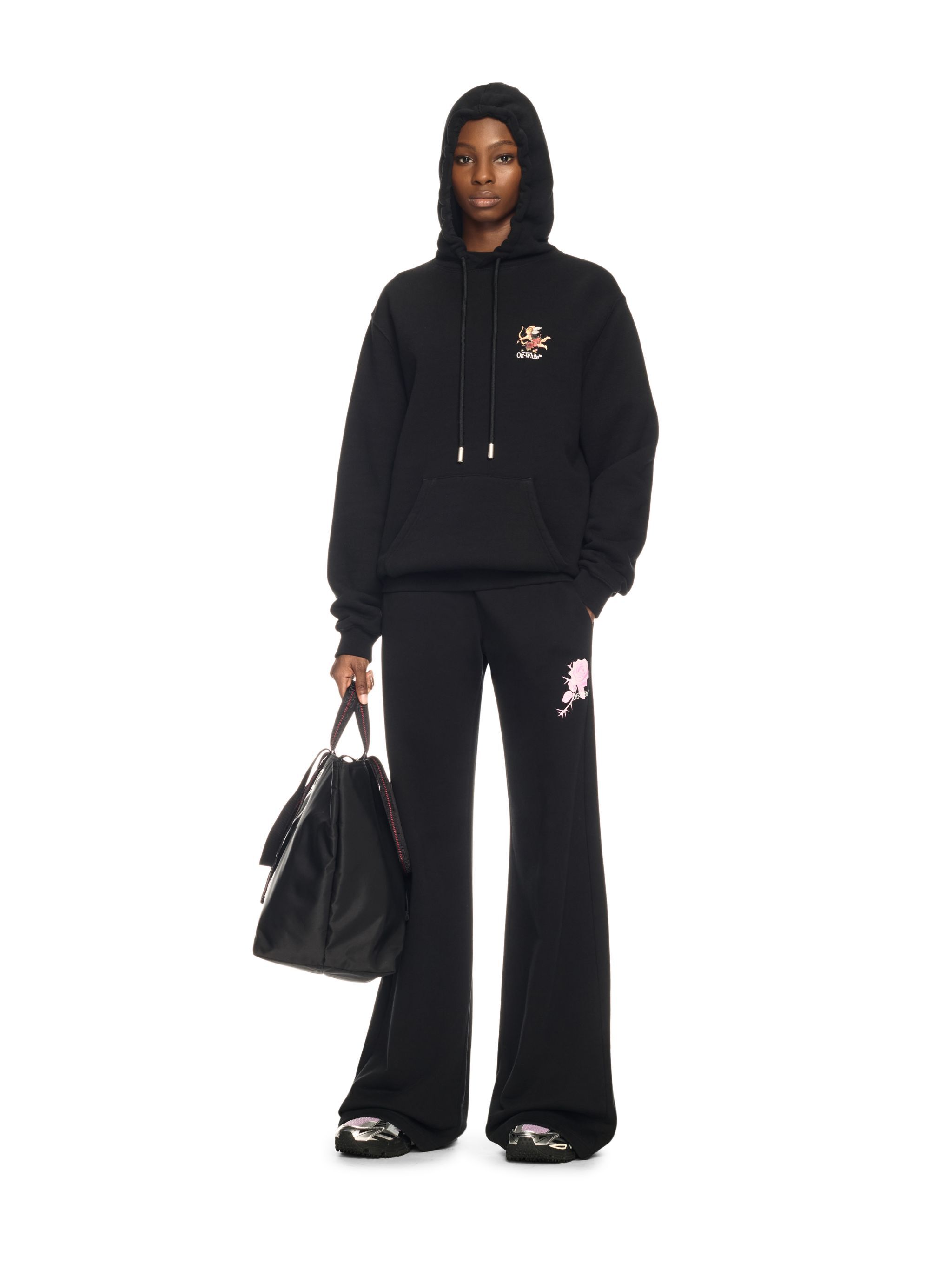 OFF WHITE Schwarzer Fresco Hoodie SCHWARZ OWBB064S25FLE001
