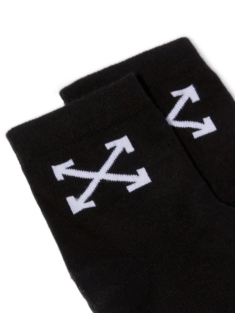 OFF WHITE Arrow Mid-Height Socks BLACK OBRA004S25KNI001