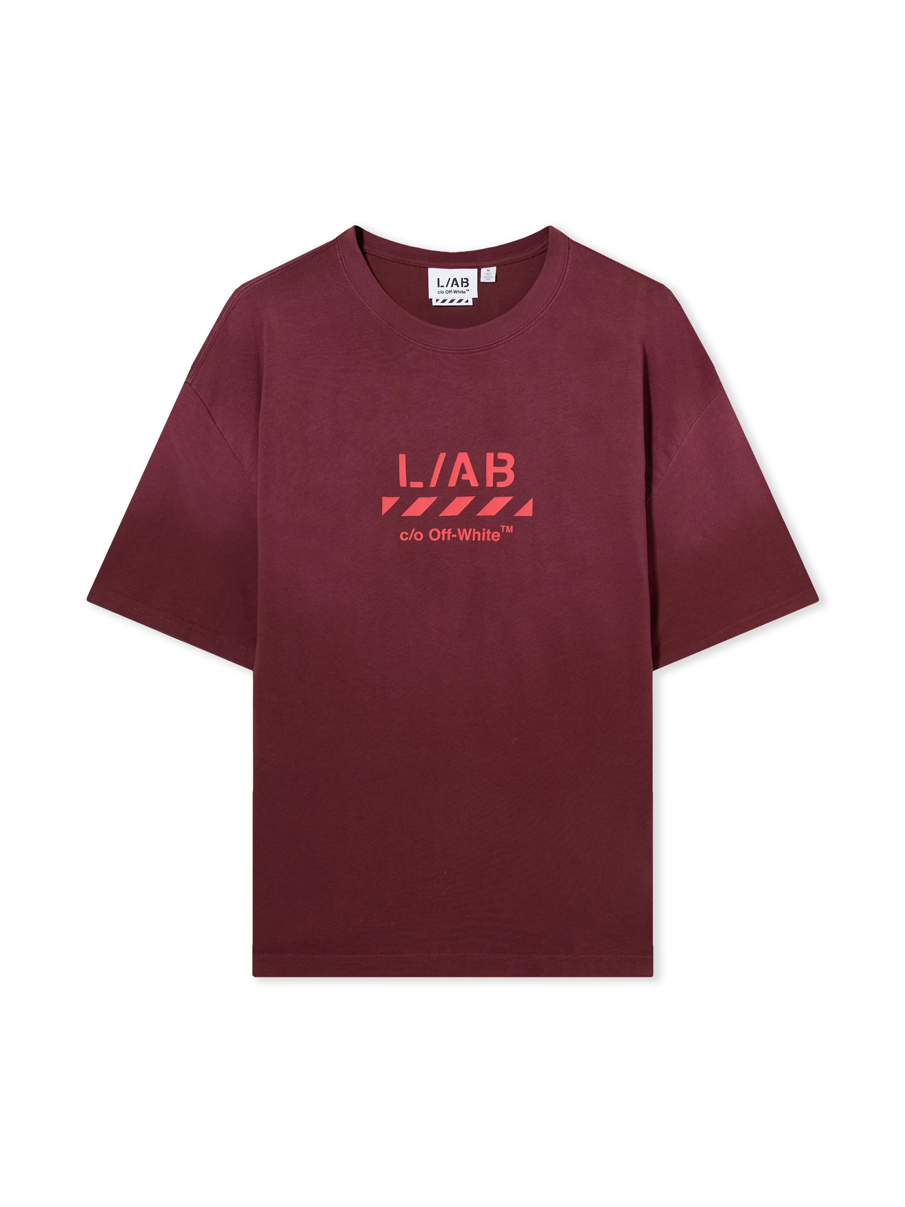 L/AB Diagonal Washed T-Shirt LAB L/AB Diagonal Washed T-Shirt RED DAHLIA 44LABF26T059