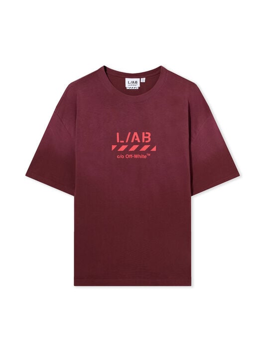 L/AB Diagonal Washed T-Shirt LAB L/AB Diagonal Washed T-Shirt RED DAHLIA 44LABF26T059
