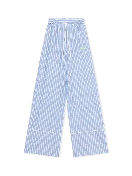 OFF WHITE Striped Wide-Leg Pants LIGHT BLUE - WHITE OWCA195T25FAB001