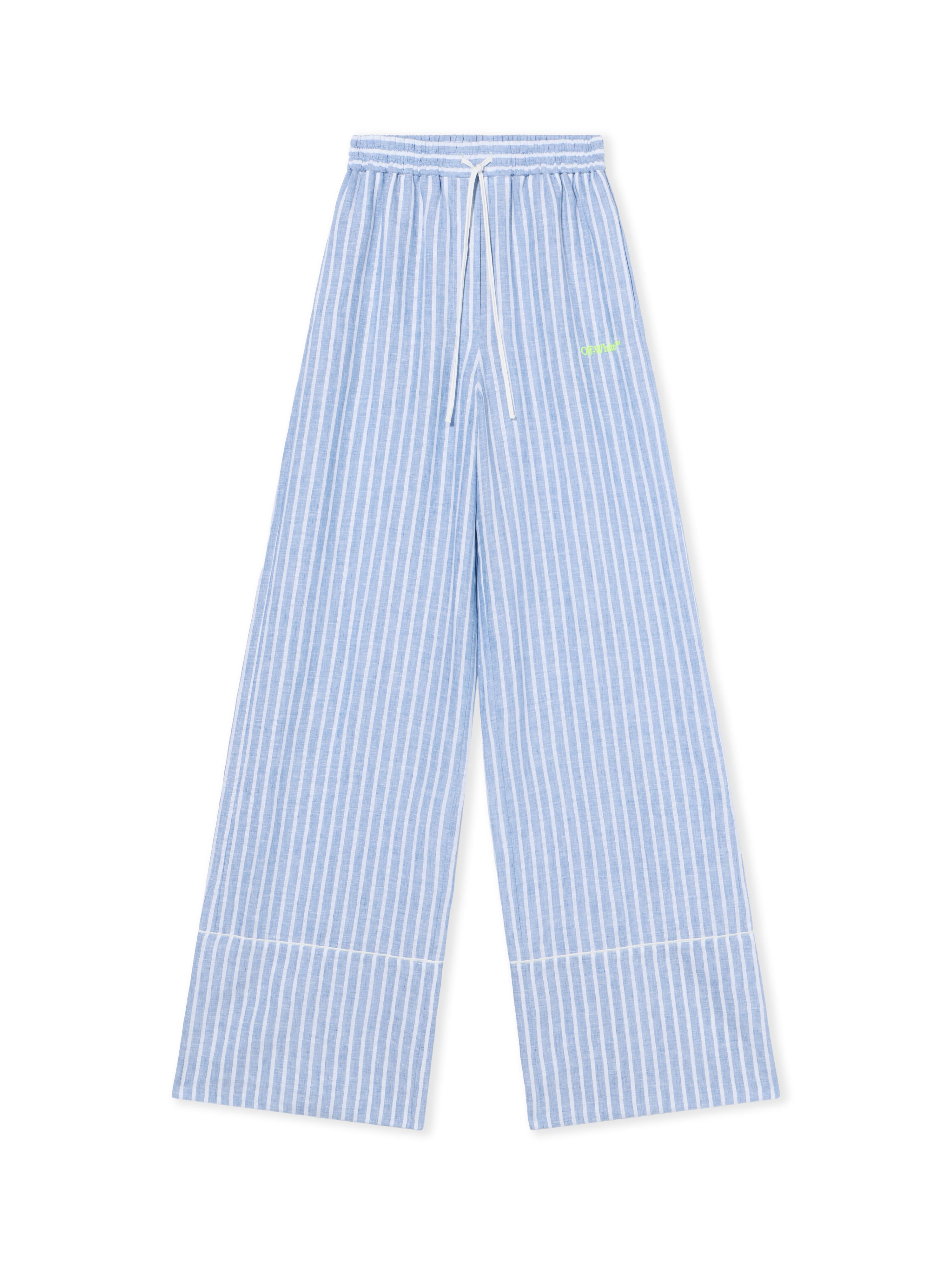 OFF WHITE Striped Wide-Leg Pants LIGHT BLUE - WHITE OWCA195T25FAB001