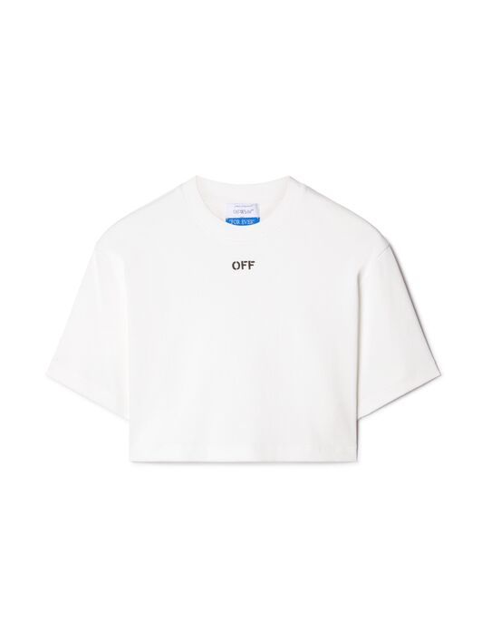 OFF WHITE Off Stamp Rib Cropped Tee WHITE OWAA081C99JER004