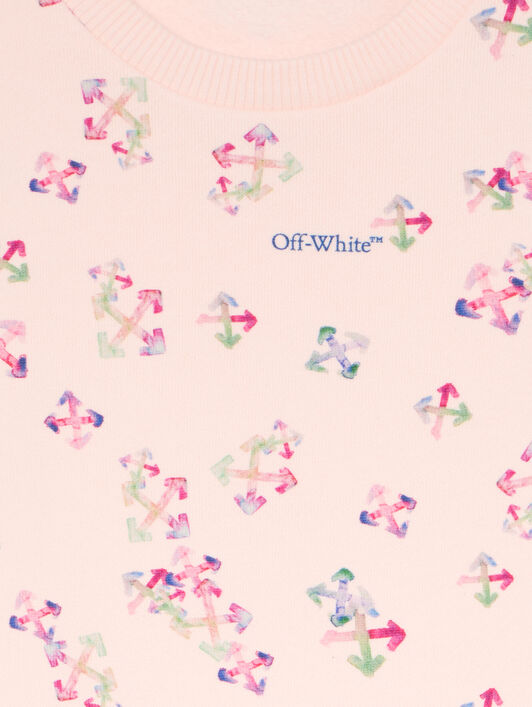 OFF WHITE Aop Arrow Crewneck Logo Sweatshirt SOFT PINK - MULTICOLOR OGXC001F25FLE002