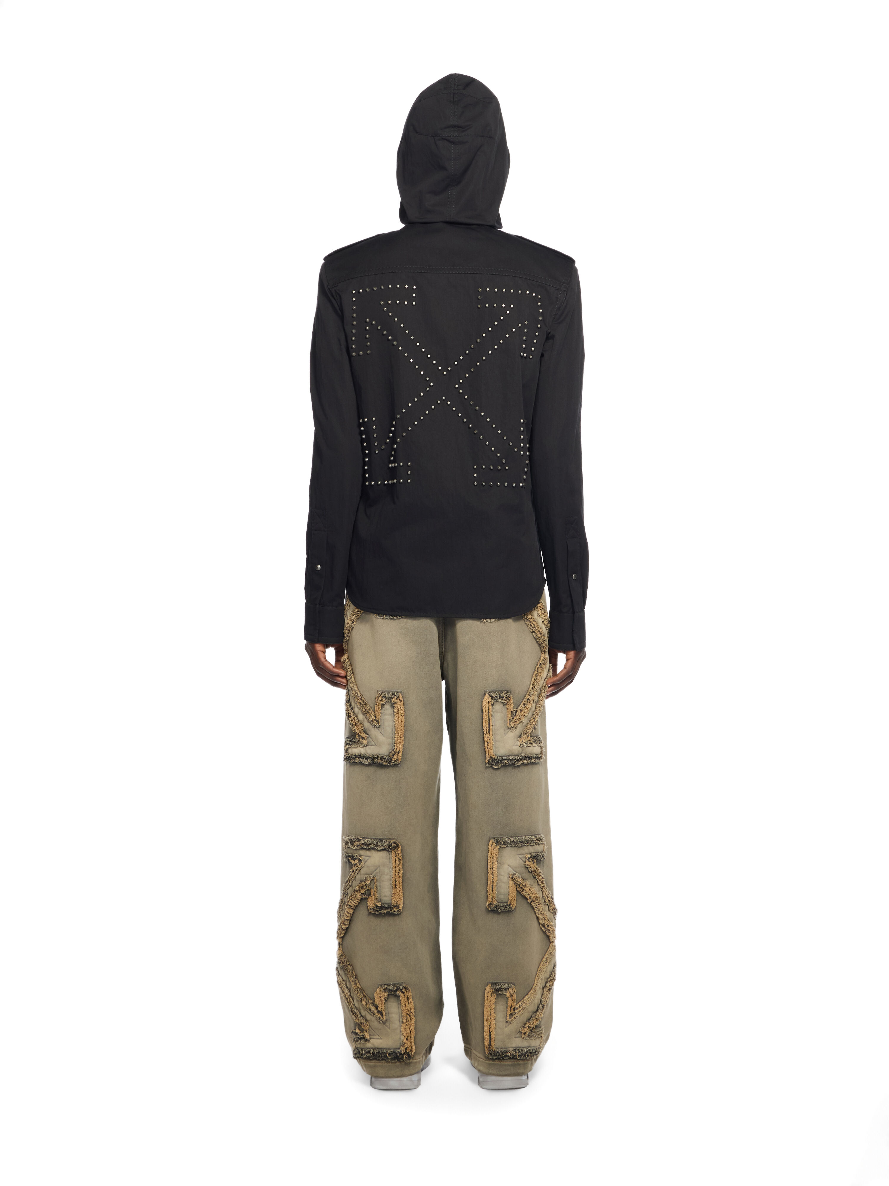 OFF WHITE Studs Arr Cotgab Hood Visor Shirt  BLACK - NO COLOR OMGE04TW25FAB002