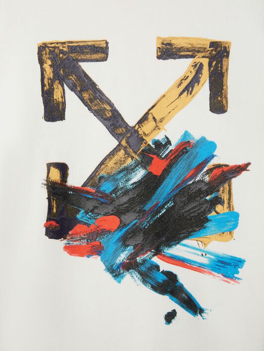 OFF WHITE Paint Arrow Hoodie WHITE OBBB001S25FLE00A