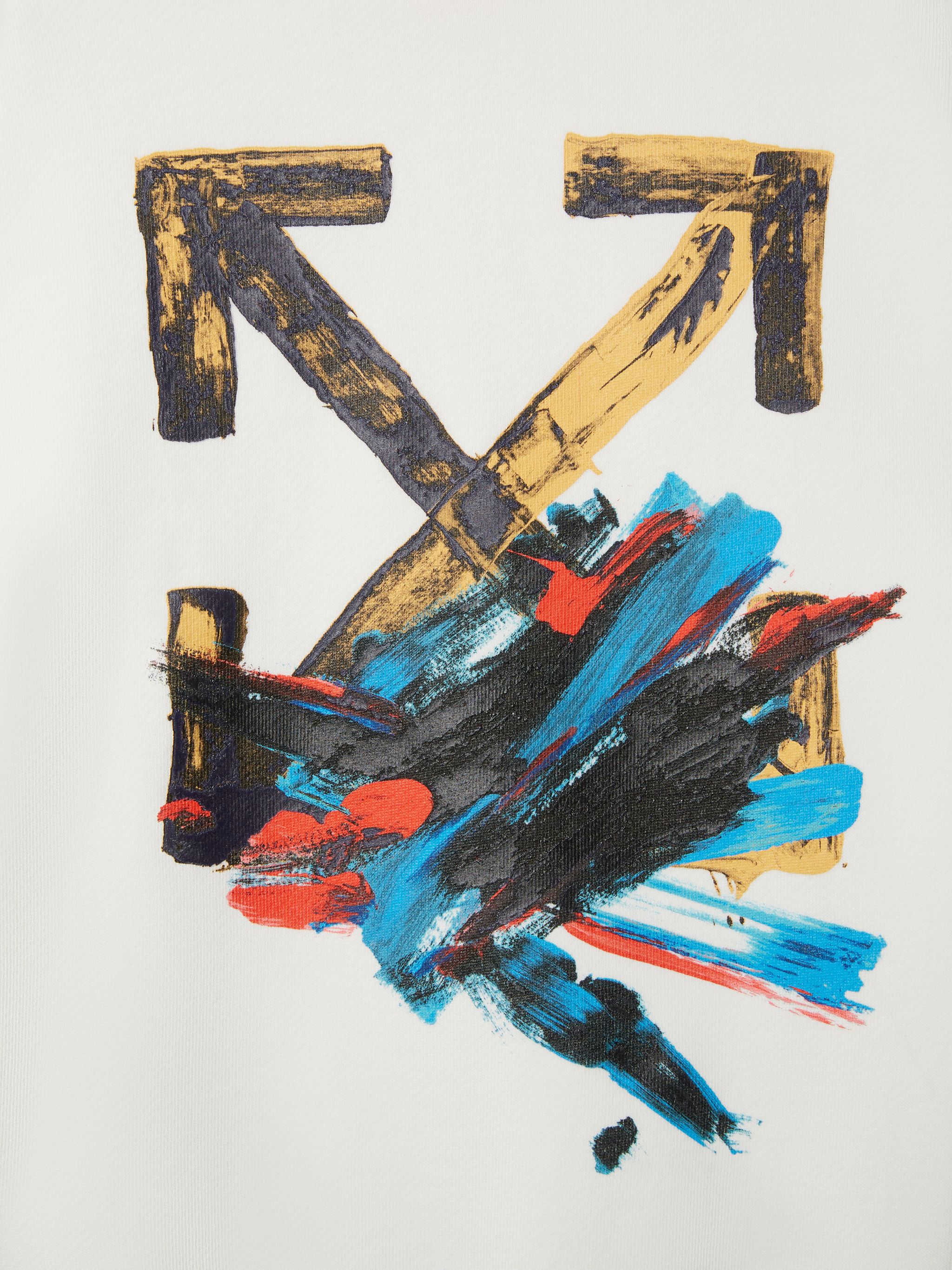 OFF WHITE Paint Arrow Hoodie WHITE OBBB001S25FLE00A