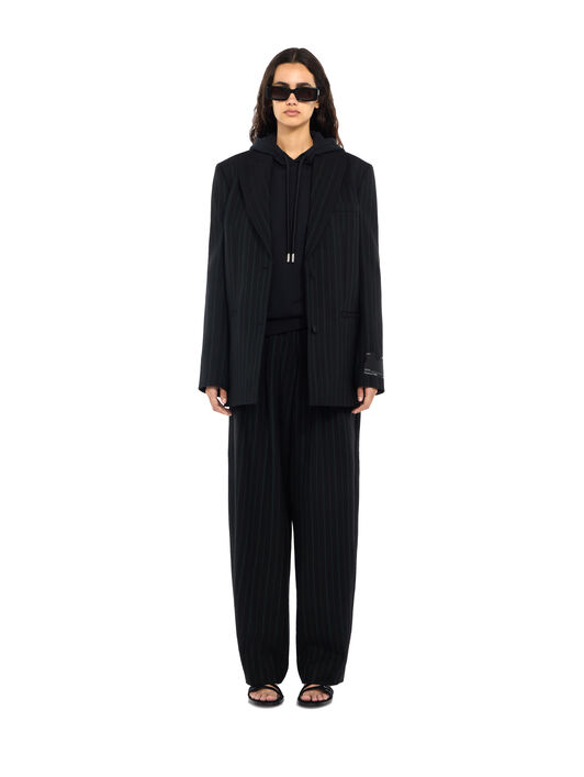Pinstripe Tomboy Blazer OFF WHITE Pinstripe Tomboy Blazer Black Hemloch 2FG00476T