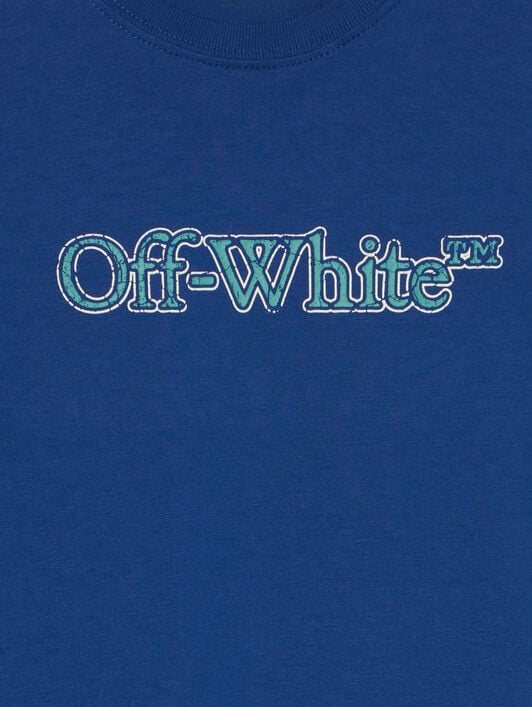 Big Bookish Crackle Logo T-Shirt OFF WHITE Big Bookish Crackle Logo T-Shirt BLUE - TEAL OBAA002F25JER001