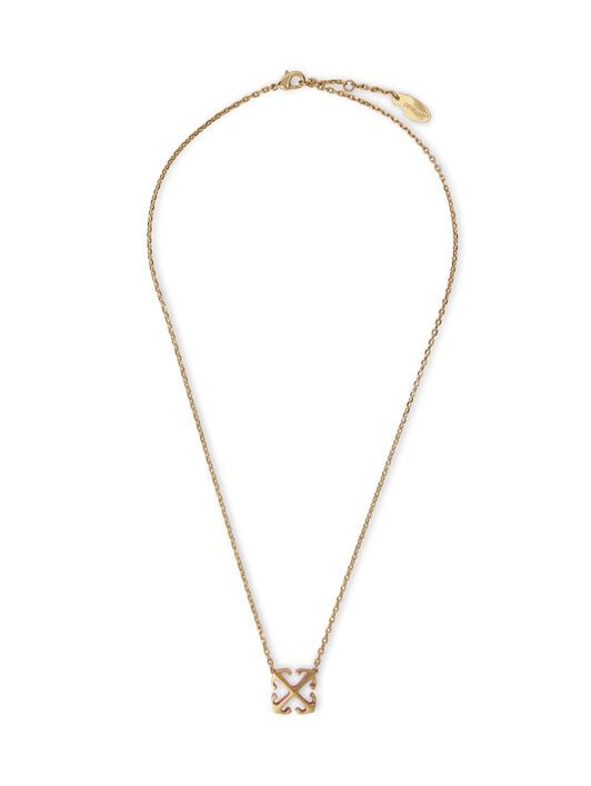 OFF WHITE ENAMEL ARROW NECKLACE  OWOB13GF24MET001