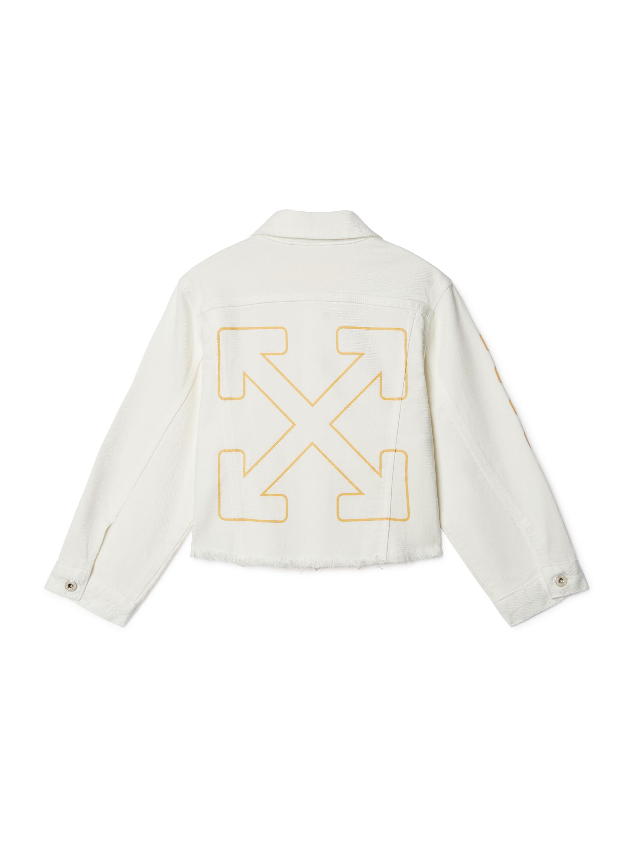 OFF WHITE Diagonal Bookish Denim Jacket WHITE OGYE002S25DEN001