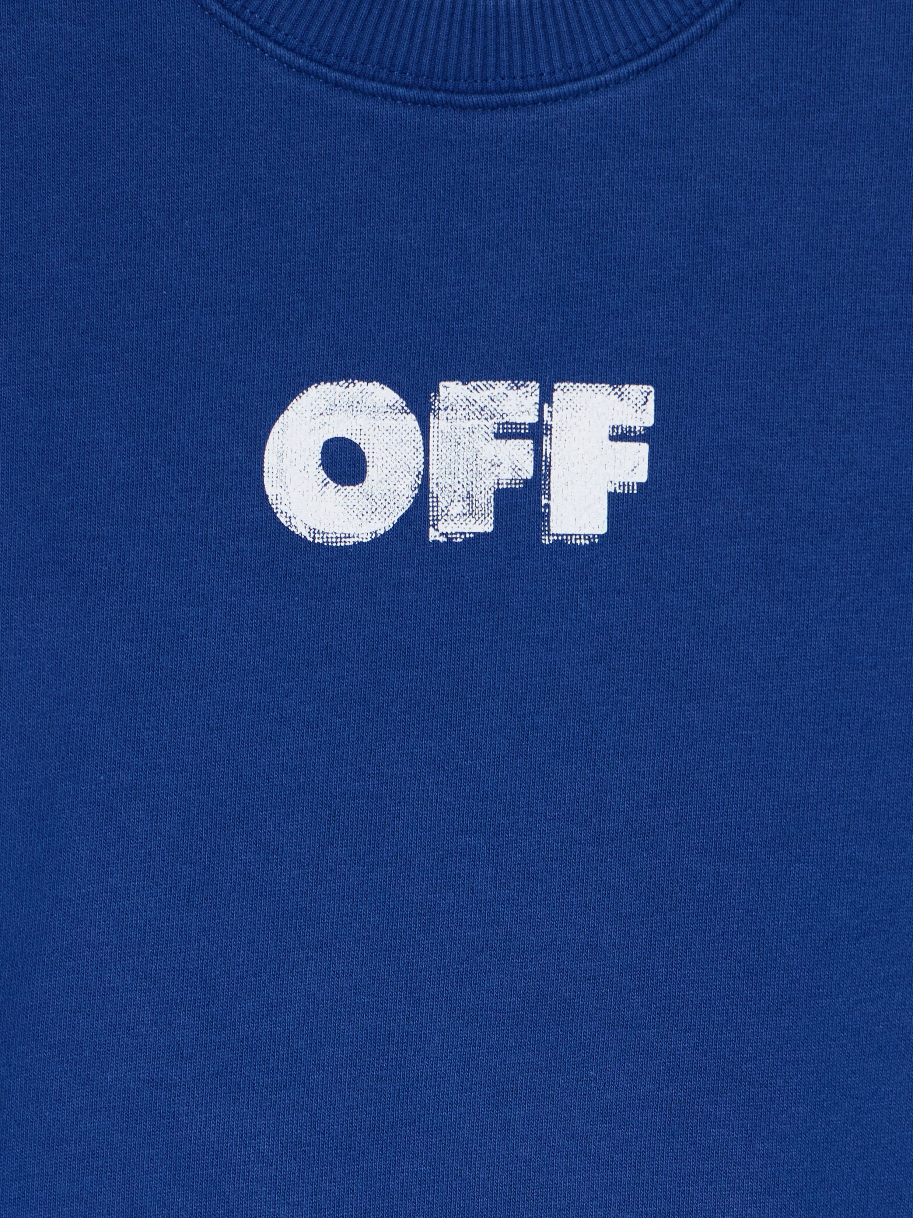 OFF WHITE Arrow Sponge Crewneck Logo Sweatshirt BLUE - WHITE OBBA001F25FLE003