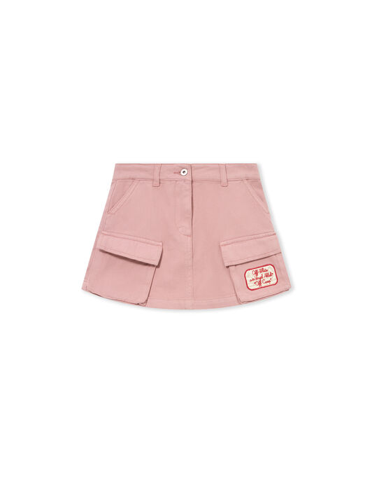 OFF WHITE Satin Patch Cargo Skirt PALE MAUVE 44GCY002S26F001