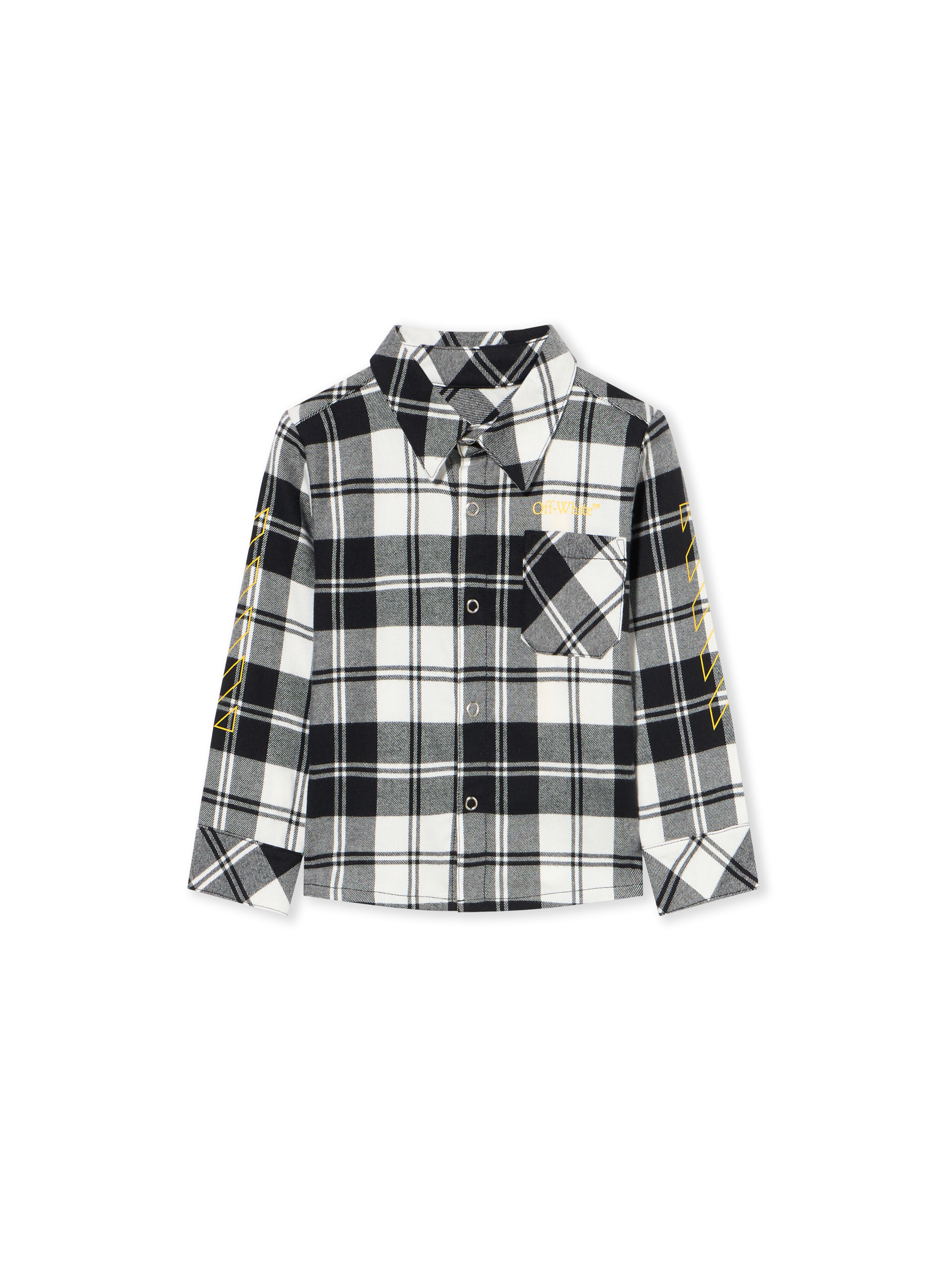 OFF WHITE Diagonal Flannel Shirt BLACK - YELLOW OBDX001F25FAB002