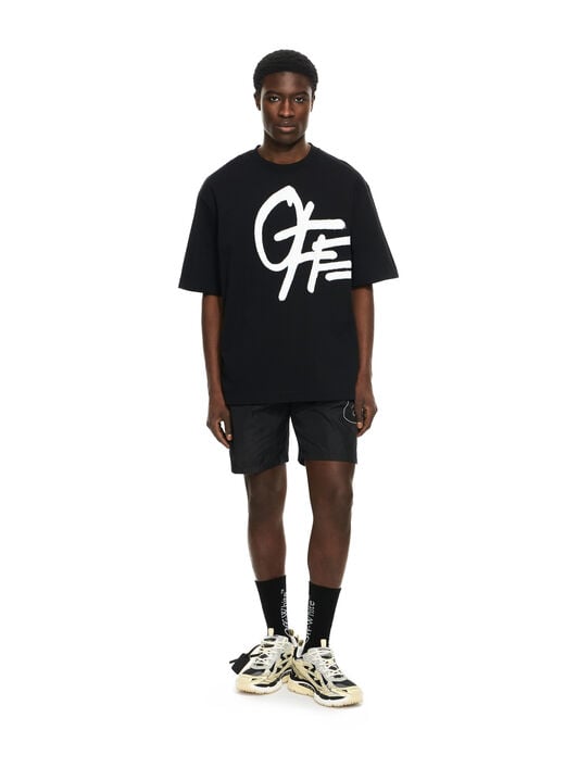 OFF WHITE Spray Logo Skate S/S Tee BLACK 44MAA120S26J00L