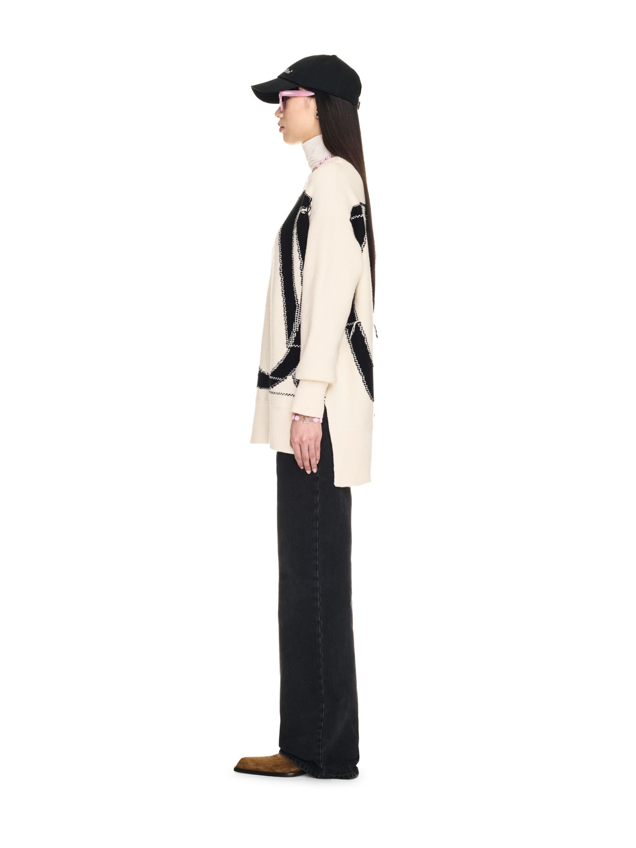 OFF WHITE Weisser Pullover Mit Rundhalsausschnitt Und Logo WEISS OWHE102C99KNI001