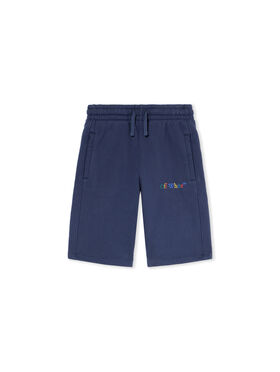 OFF WHITE Bookish Logo Shorts NAVY BLUE - MULTICOLOR OBCI001F25FLE004