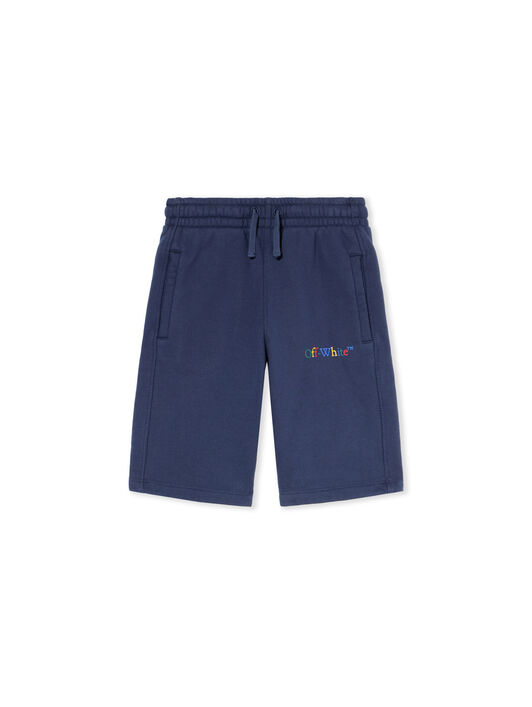 OFF WHITE Bookish Logo Shorts NAVY BLUE - MULTICOLOR OBCI001F25FLE004