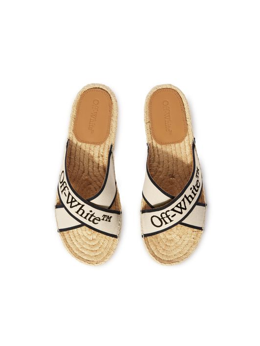 OFF WHITE Espadrillas Con Fasce A Incrocio Beige/Nero NEUTRI OWIB016S25FAB001