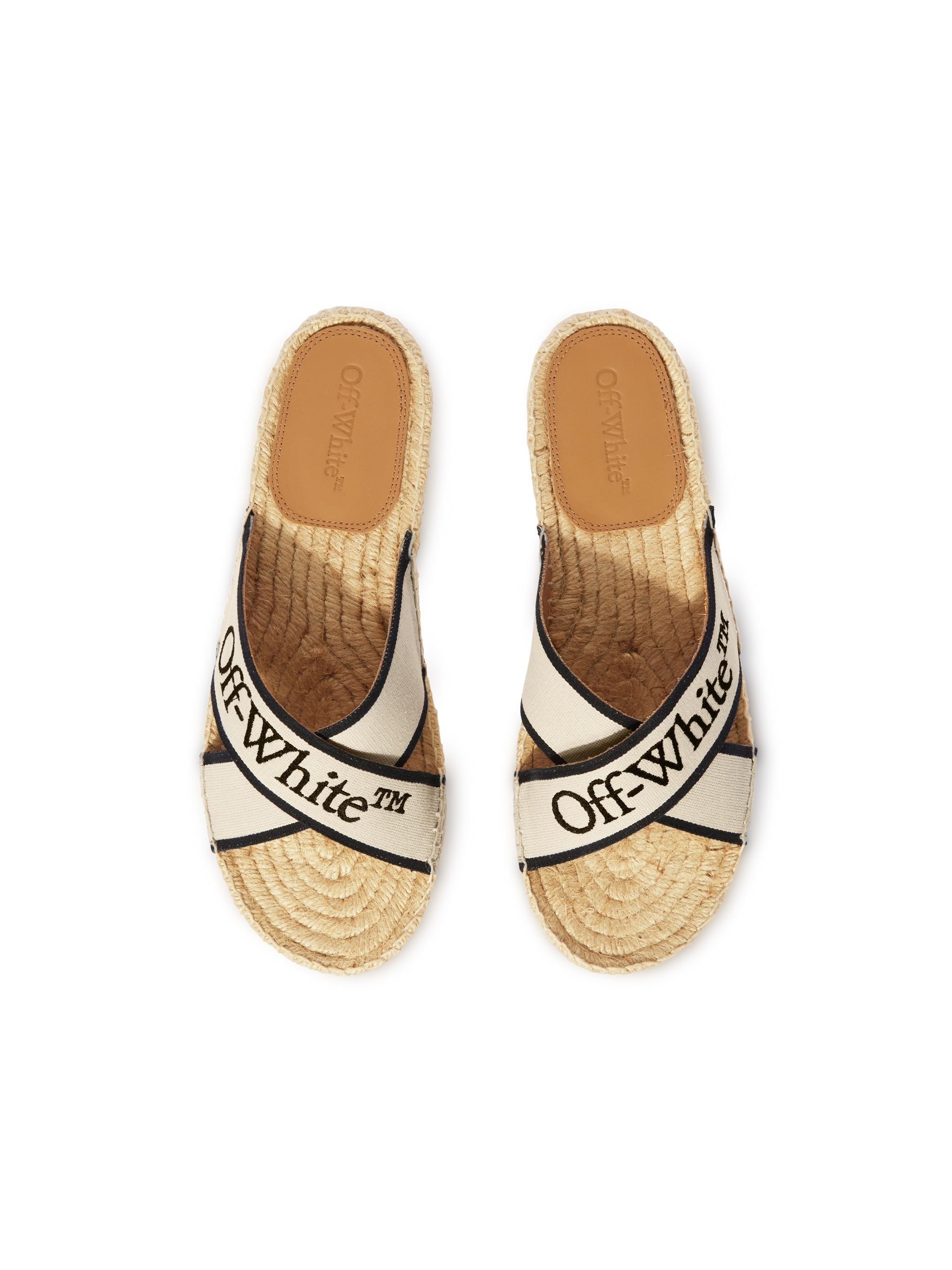 OFF WHITE Espadrillas Con Fasce A Incrocio Beige/Nero NEUTRI OWIB016S25FAB001