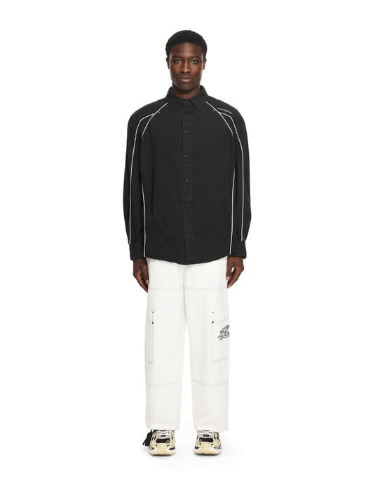 OFF WHITE Garment-Dyed Sporty Shirt BLACK 44XGE04RS26F001