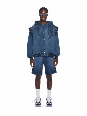 OFF WHITE Arrow Fleece Varsity Hoodie VINTAGE DARK SAPPHIRE - VINTAGE DARK SAP OMEK003F25FLE002