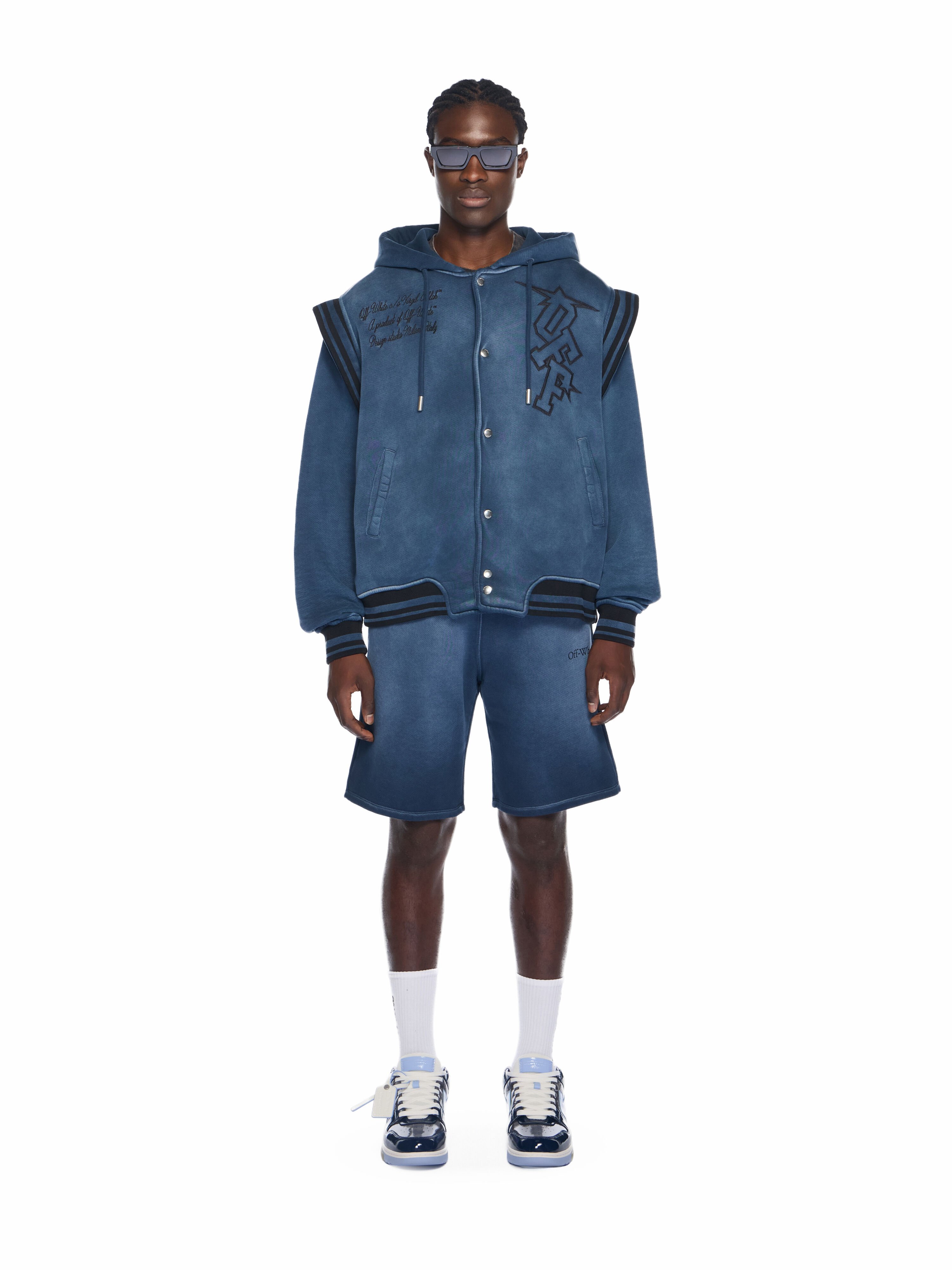 Arrow Fleece Varsity Hoodie OFF WHITE Arrow Fleece Varsity Hoodie VINTAGE DARK SAPPHIRE - VINTAGE DARK SAP OMEK003F25FLE002