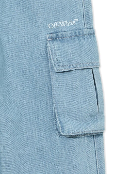 OFF WHITE Diag Sketch Denim Cargo Pant MEDIUM BLUE 44BYB002S26D001