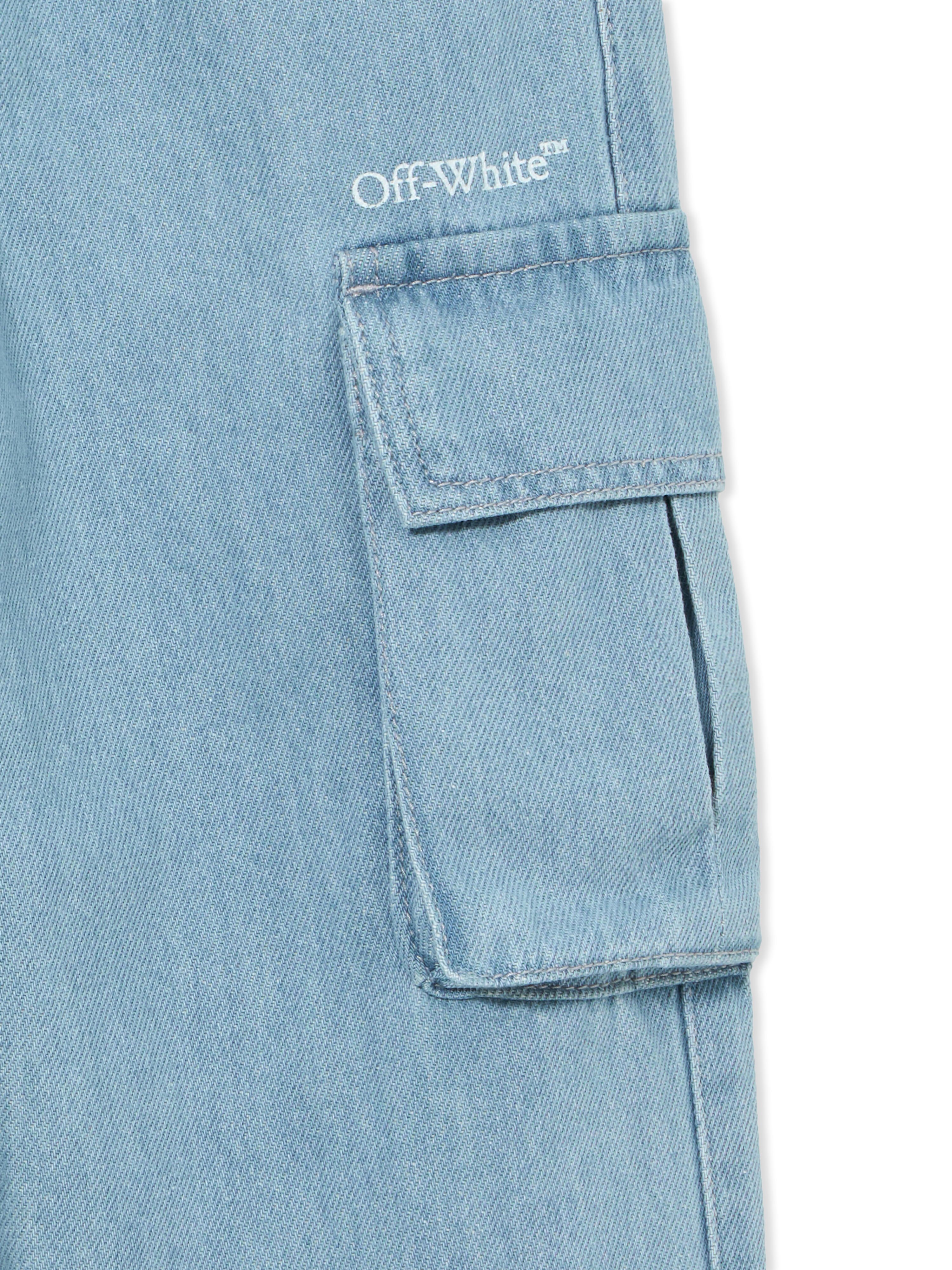 OFF WHITE Diag Sketch Denim Cargo Pant MEDIUM BLUE 44BYB002S26D001