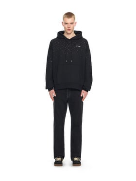 OFF WHITE OW X Swarovski Skate Hoodie BLACK - WHITE 44MBB085S26F01B